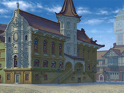 空想の街の背景画1のイメージ